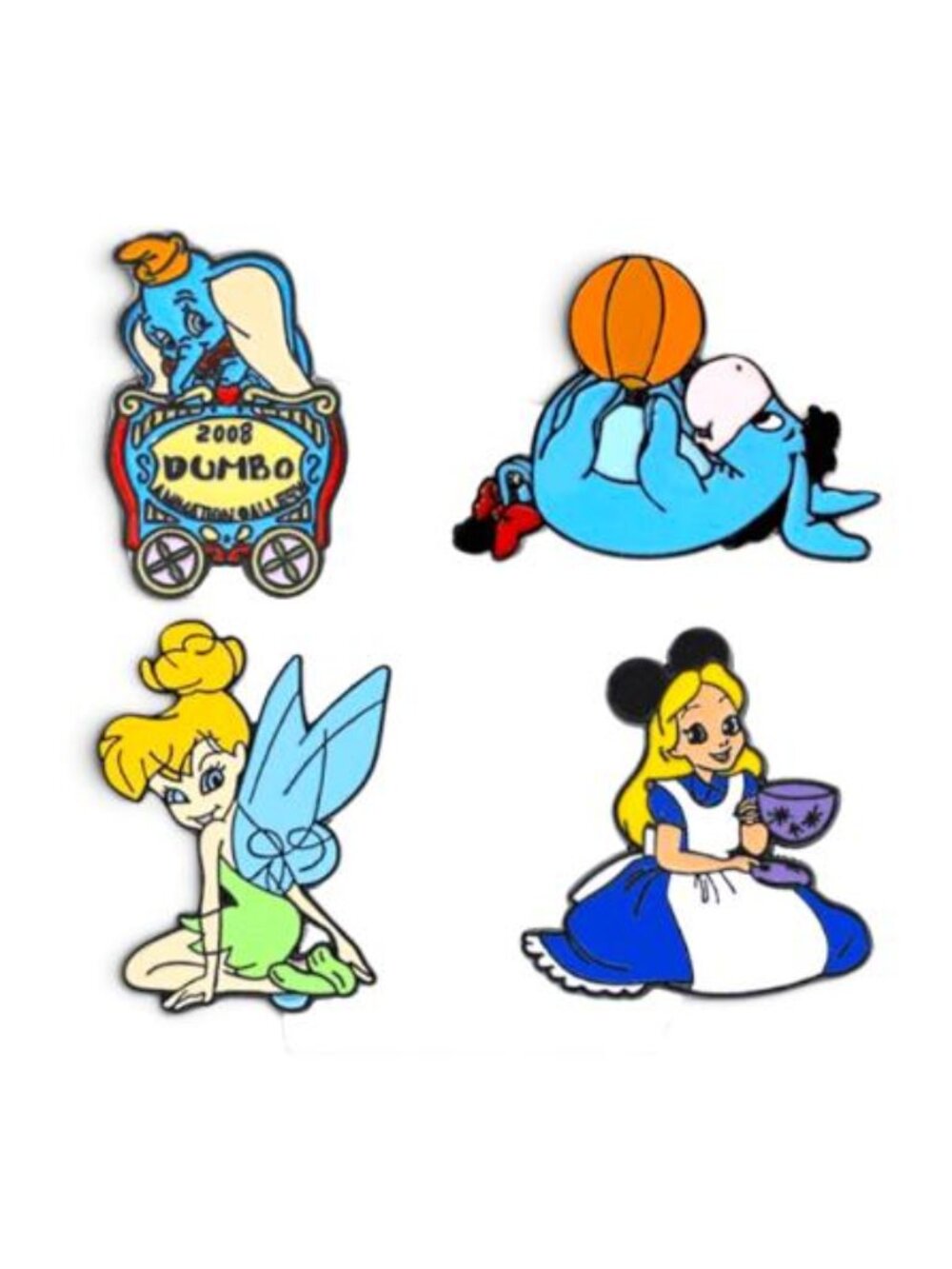 NEW - PIN SET, DISNEY FIGURES BUNDLE SET VAR 004 - 4PCS